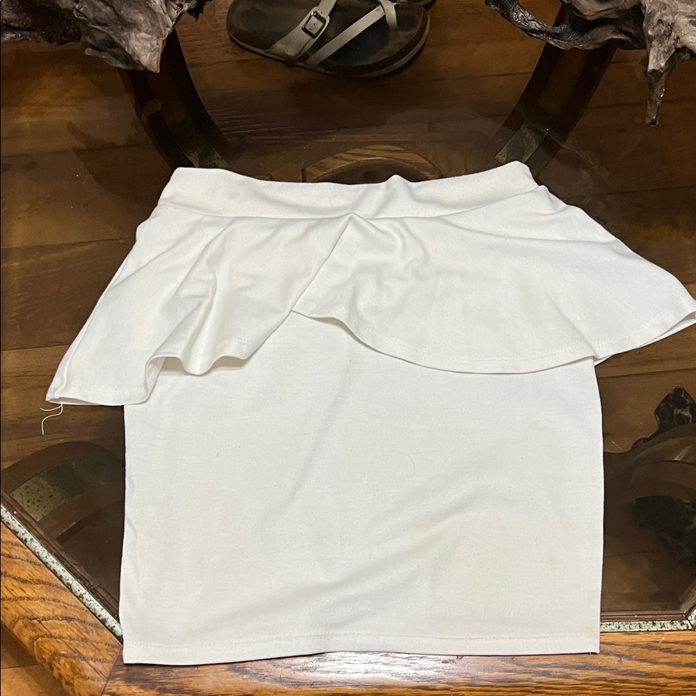Elegant White Ruffle Skirt